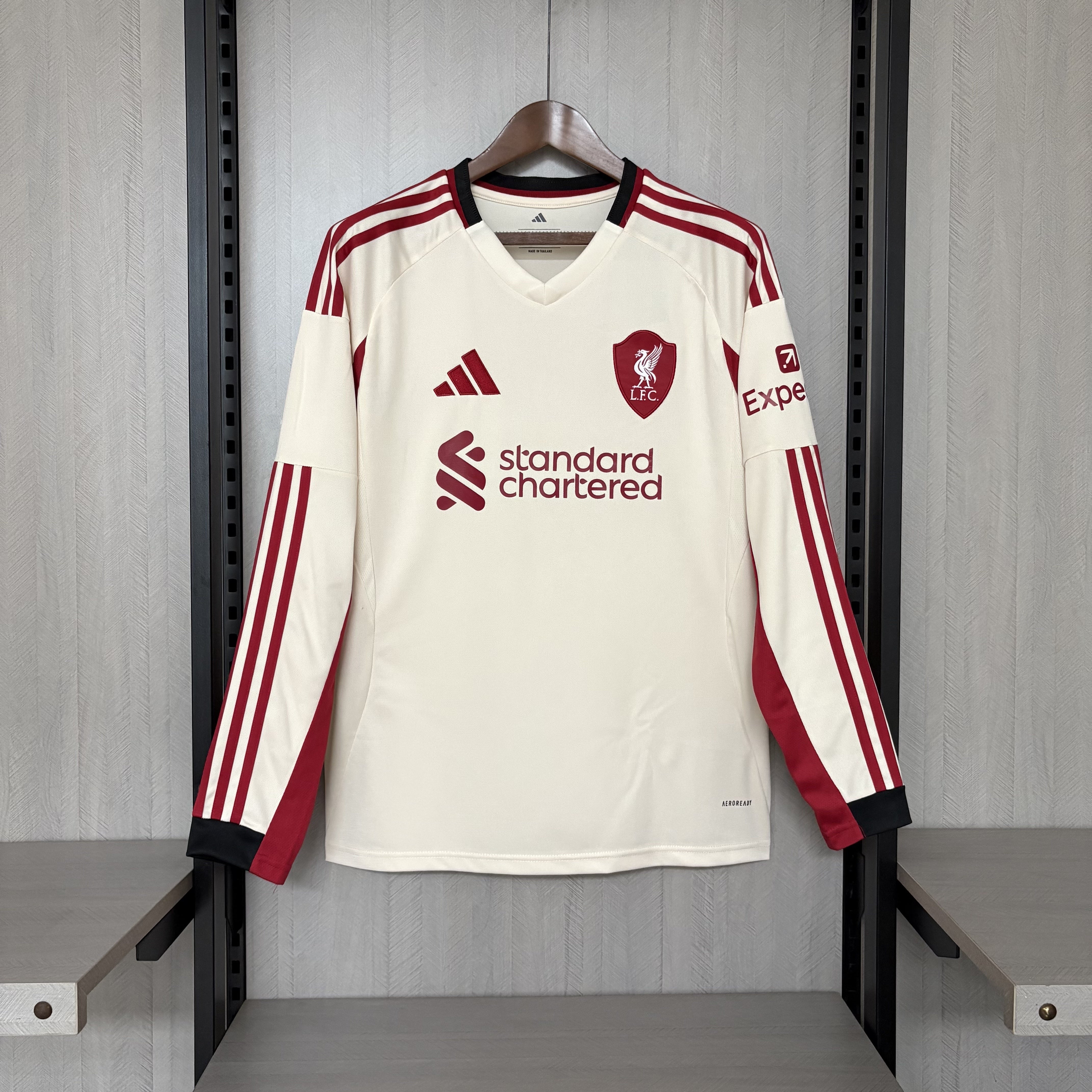 Camisa Liverpool 25/26 - Versão Manga Longa Branca