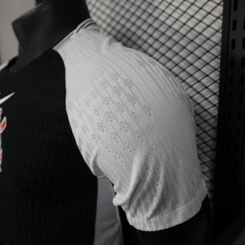 Camisa Corinthians Fora 2025/26 - Versão Jogador Preto e Branco