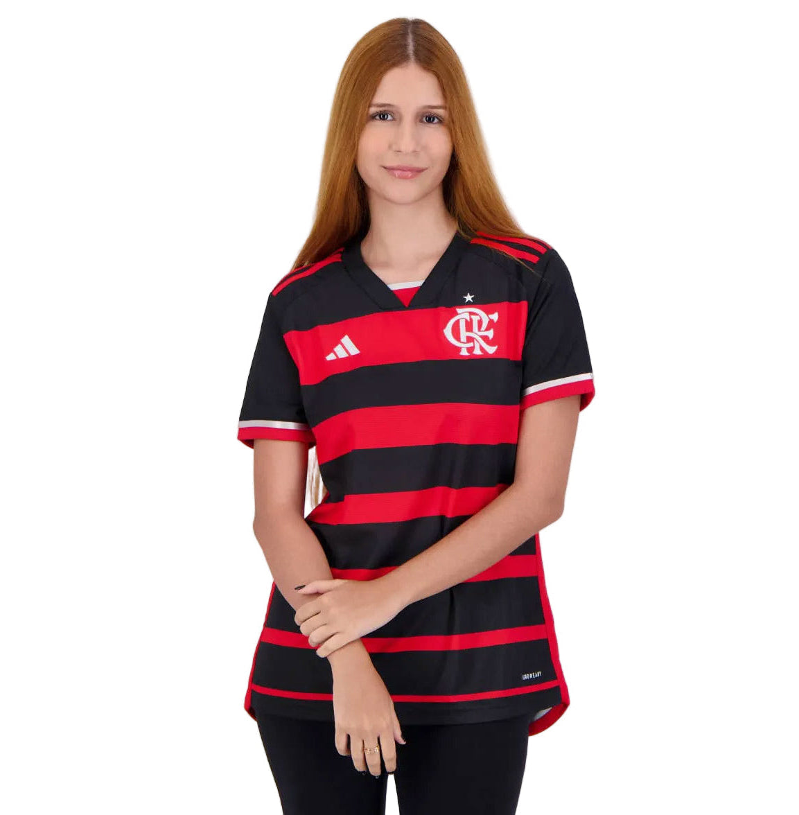 Camisa Flamengo Titular 25/26 - Feminina Baby Look Vermelha e Preta