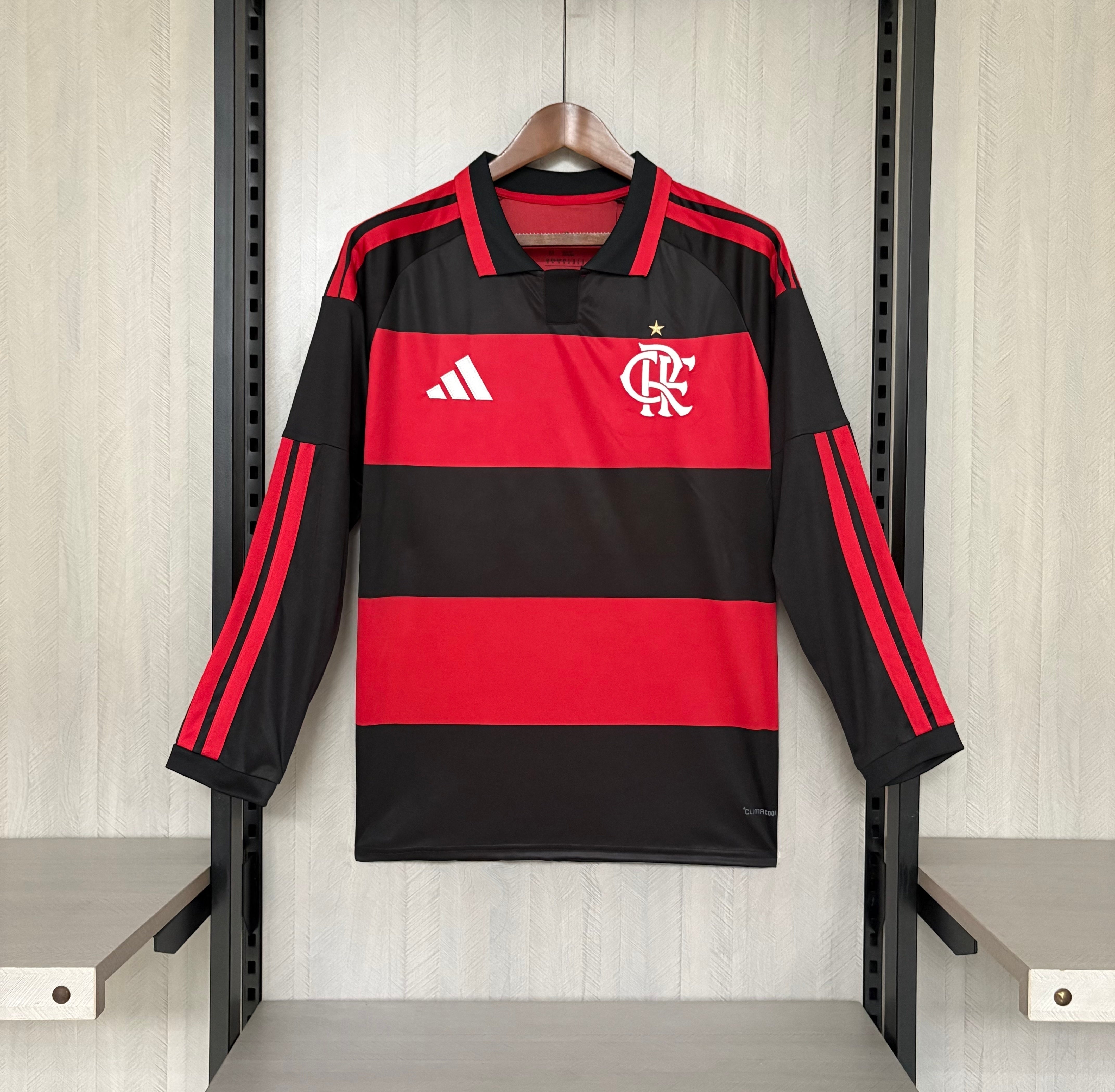 Camisa CRF Home 26/27 Manga Longa - Preta e Vermelha