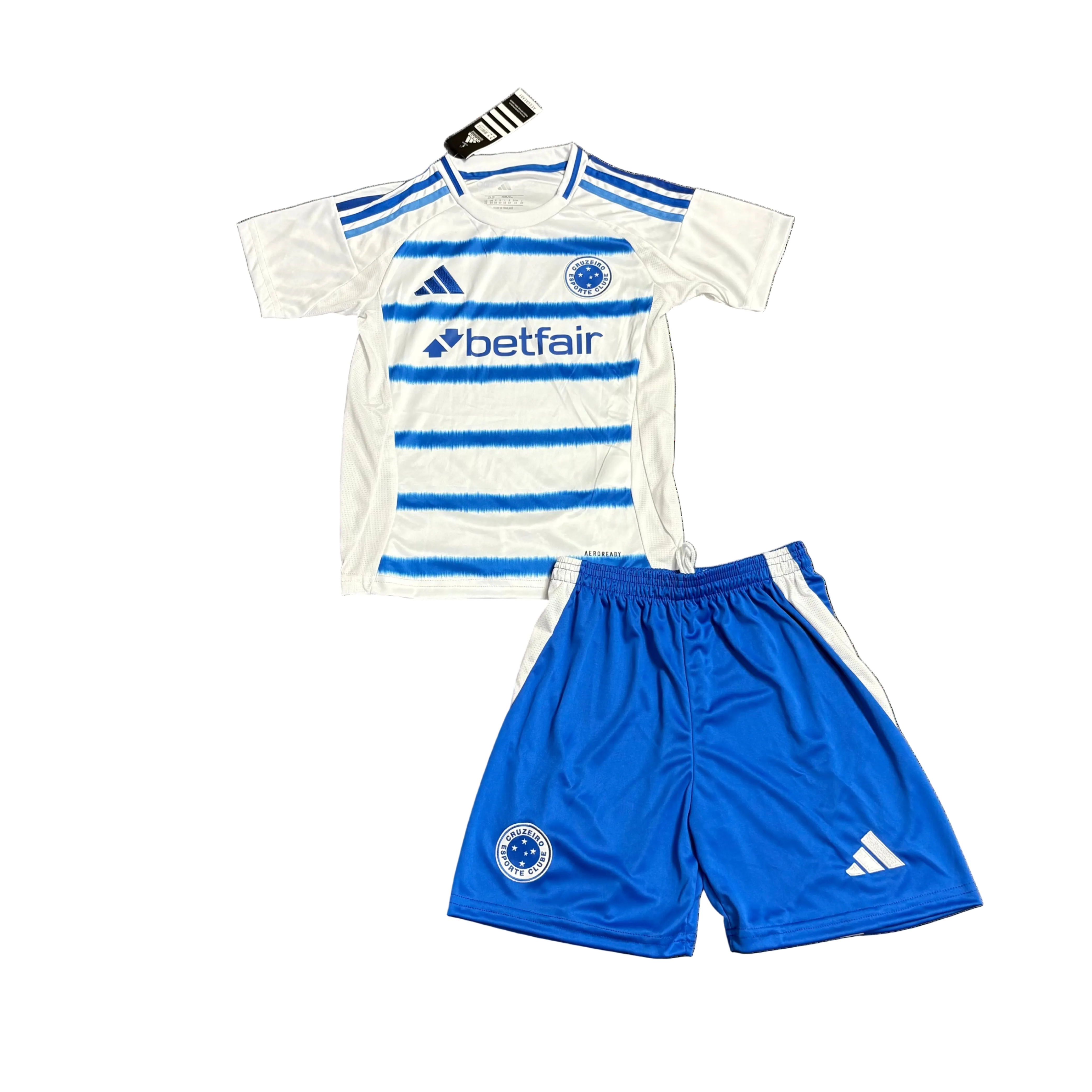 Conjunto Infantil Cruzeiro Fora 25/26 - Branco e Azul