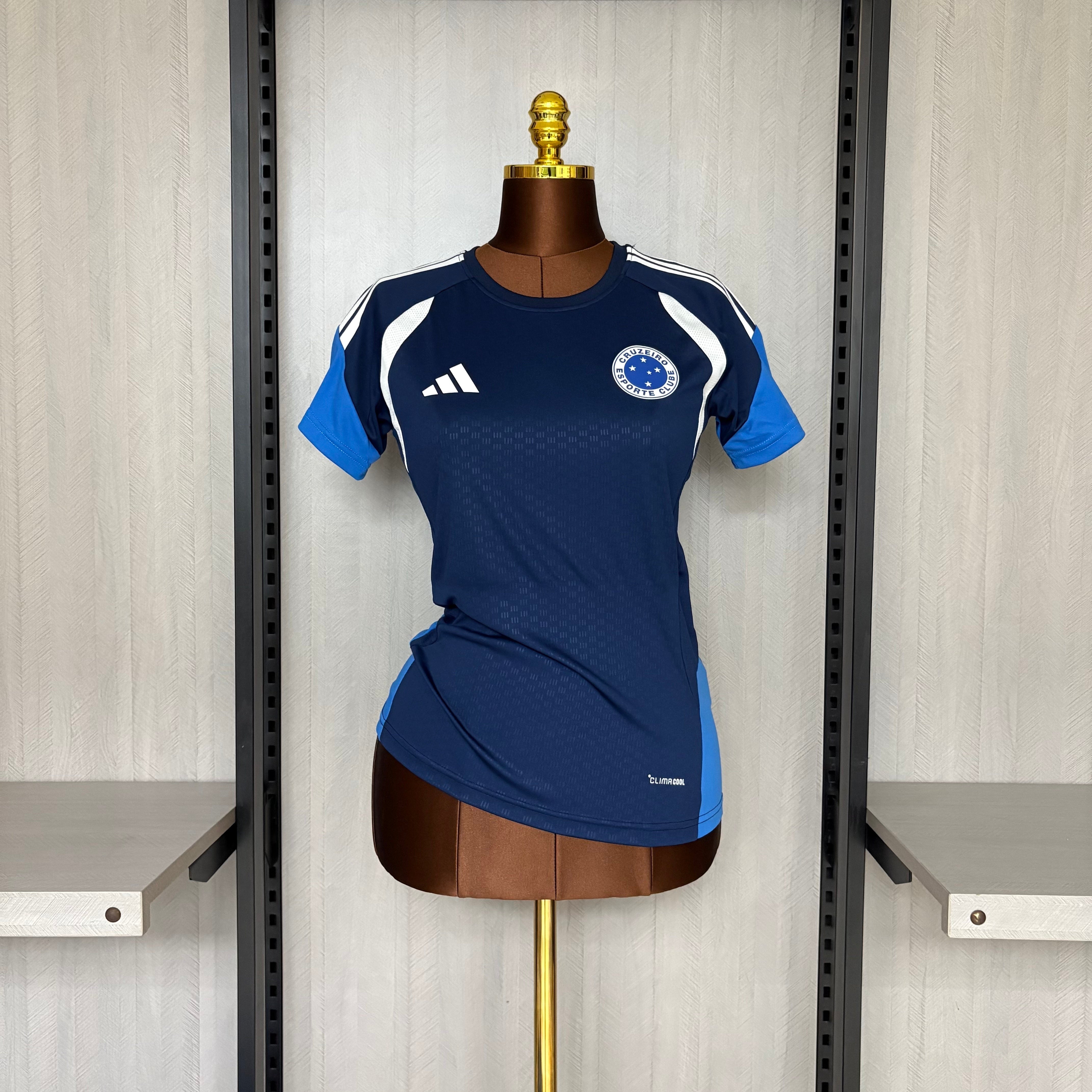 Camisa Cruzeiro de Treino 26/27 - Feminina Baby Look Azul Escuro