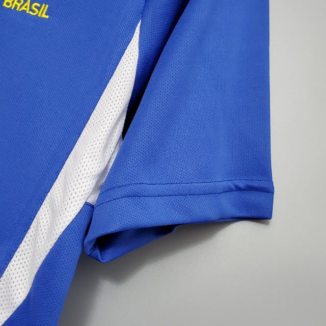 Camisa Brasil Fora 2002 - Versão Retrô Azul